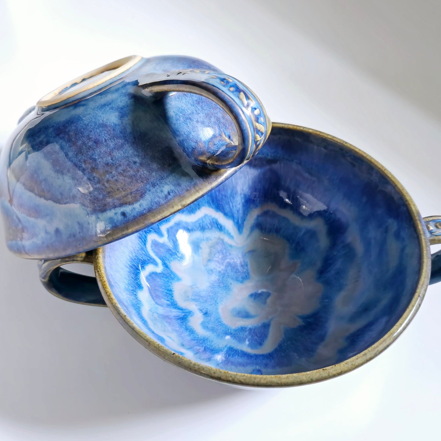 Two-Handled Breakfast Bowl – Ocean Bloom Series