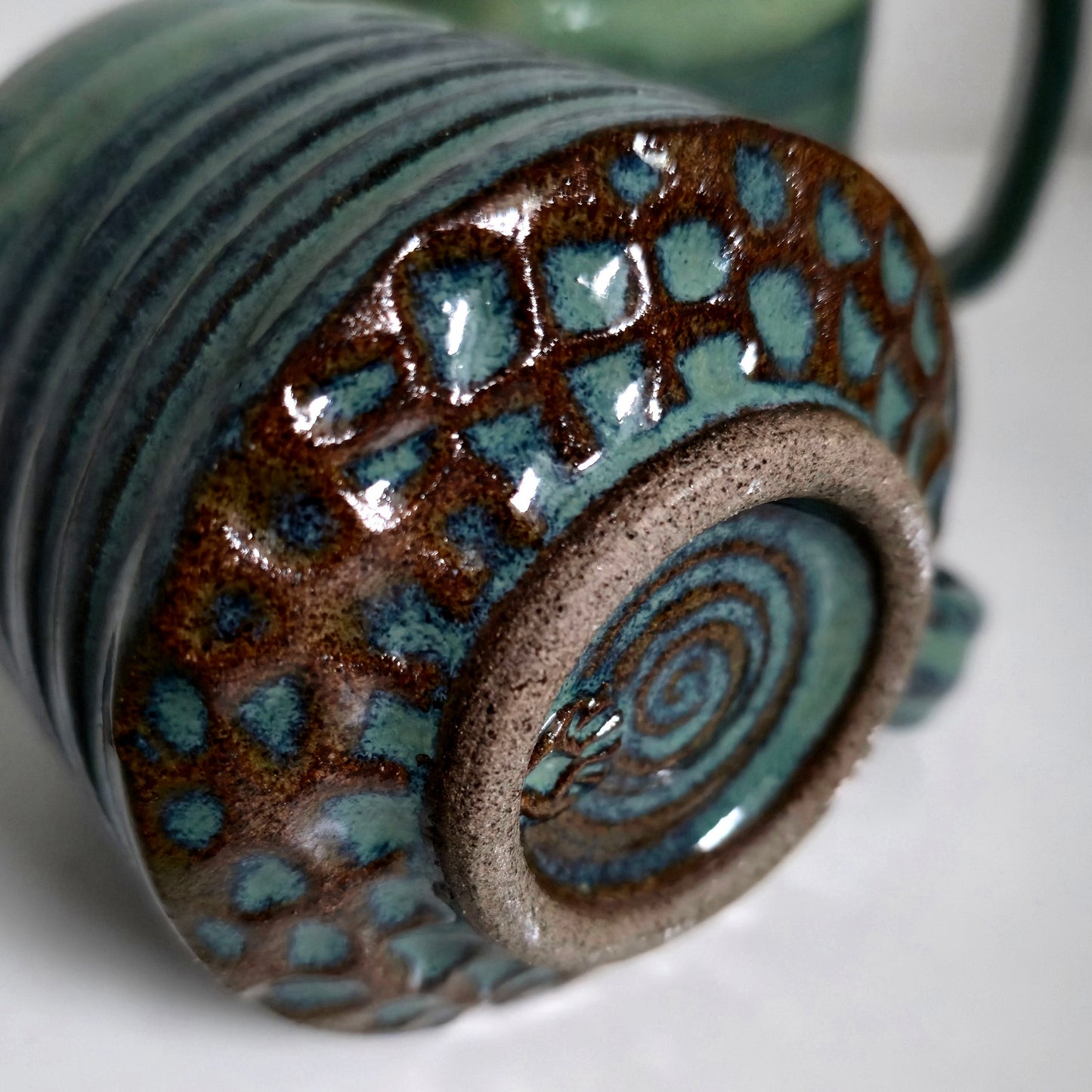 Earthy Green Tone Sculptural Cup