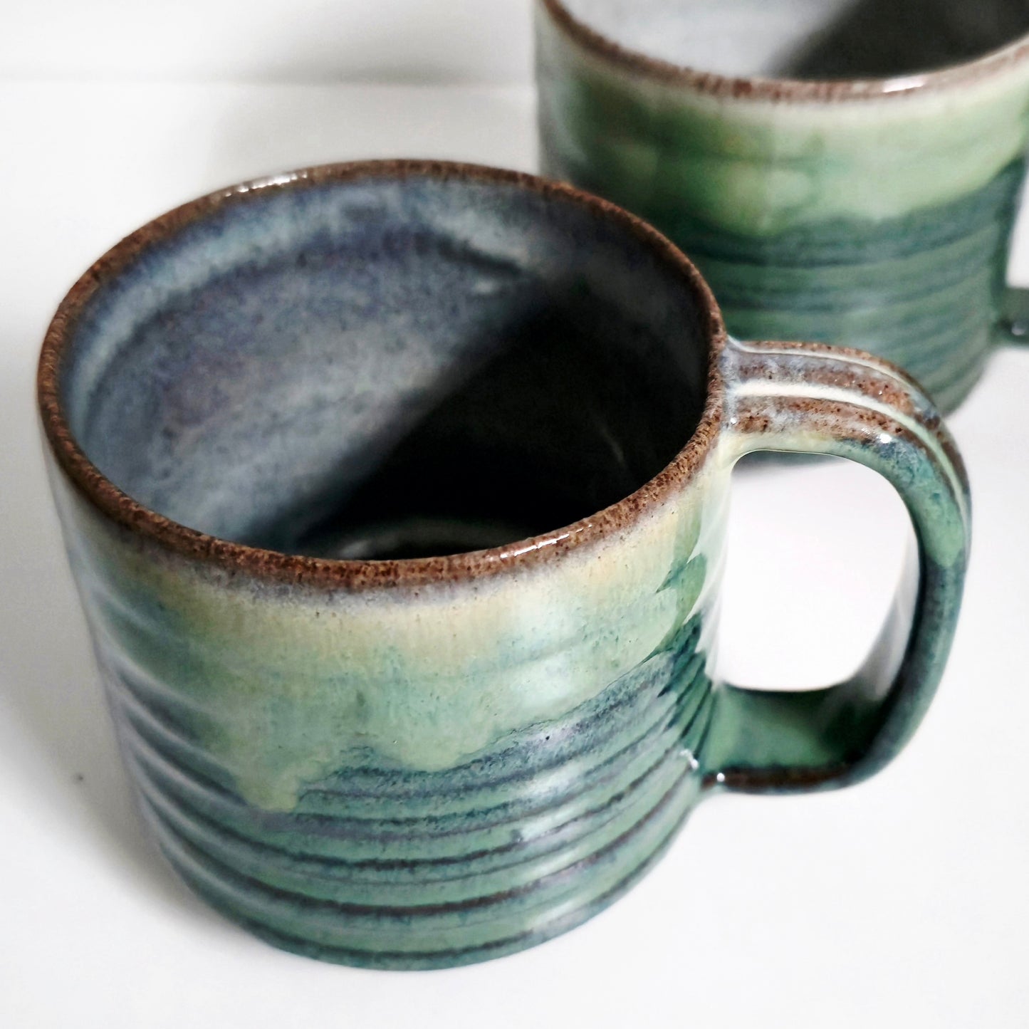 Earthy Green Tone Sculptural Cup