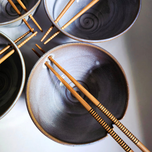 Handmade Noodle Bowl with Chopstick Rest
