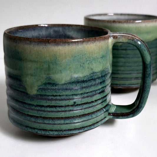 Earthy Green Tone Sculptural Cup